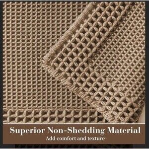 Waffle Bathroom Runner Rugs, Super Absorbent Bath Mat Non Slip 61x183